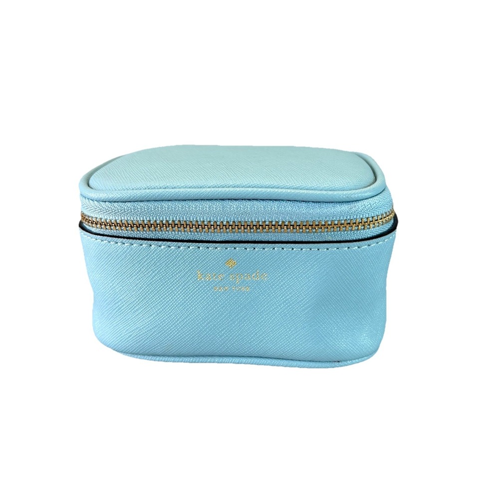 KATE SPADE NEW YORK ZIPPERED JEWELRY BOX TRAVEL CASE BLUE